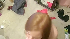 redhead dirty talking blow