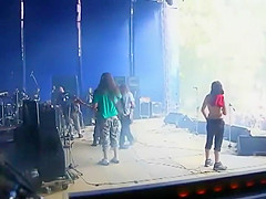 rock groupies got on the stage