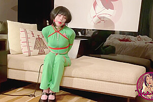 santana redd fart porn -Selfbondage & Struggle In Green Tracksuit And Pants