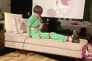 santana redd fart porn -Selfbondage & Struggle In Green Tracksuit And Pants