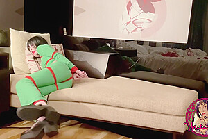 santana redd fart porn -Selfbondage & Struggle In Green Tracksuit And Pants