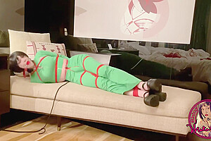 santana redd fart porn -Selfbondage & Struggle In Green Tracksuit And Pants