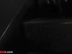 teen 18+ girl's G-string presented in awesome upskirt clip