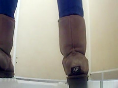 teen 18+ in jeans caught peeing