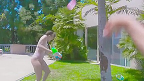 three sexy teens 18+ worship a massive cock