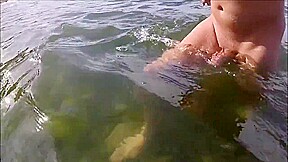 watch me with my big dick at the beach striping and in the water