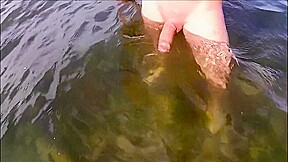 watch me with my big dick at the beach striping and in the water
