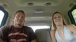 well-hung guy meets a stunning blonde amateur teen 18+ and fucks her in the van