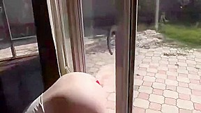 window mounted dildo pounded