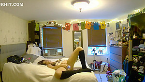 your girlfriend orgasms with vibrator while you watch through pet cam