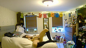 your girlfriend orgasms with vibrator while you watch through pet cam