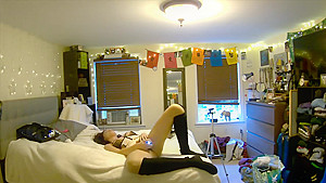 your girlfriend orgasms with vibrator while you watch through pet cam