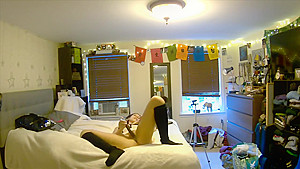 your girlfriend orgasms with vibrator while you watch through pet cam