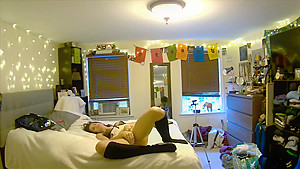 your girlfriend orgasms with vibrator while you watch through pet cam