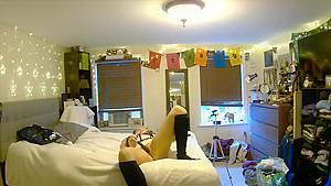 your girlfriend orgasms with vibrator while you watch through pet cam