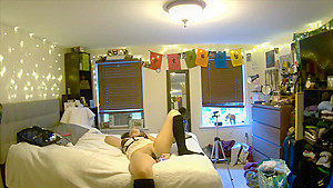 your girlfriend orgasms with vibrator while you watch through pet cam